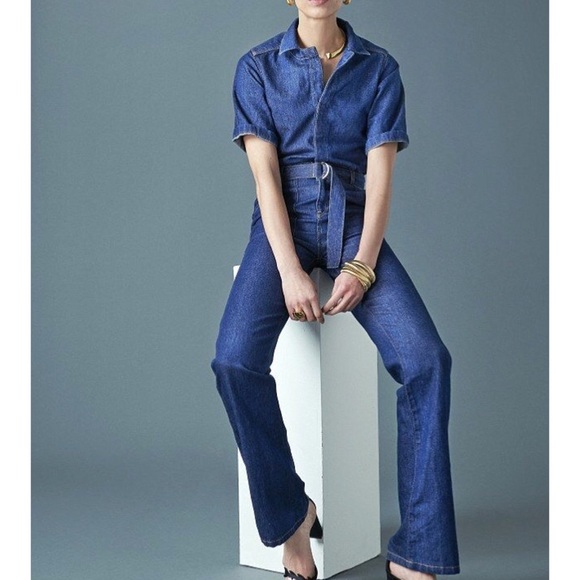 mango denim jumpsuit